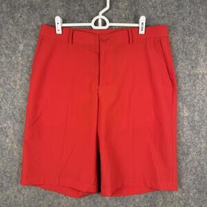 Slazenger Men’s Flat Front Golf Shorts Red Size 34 11” EUC 982